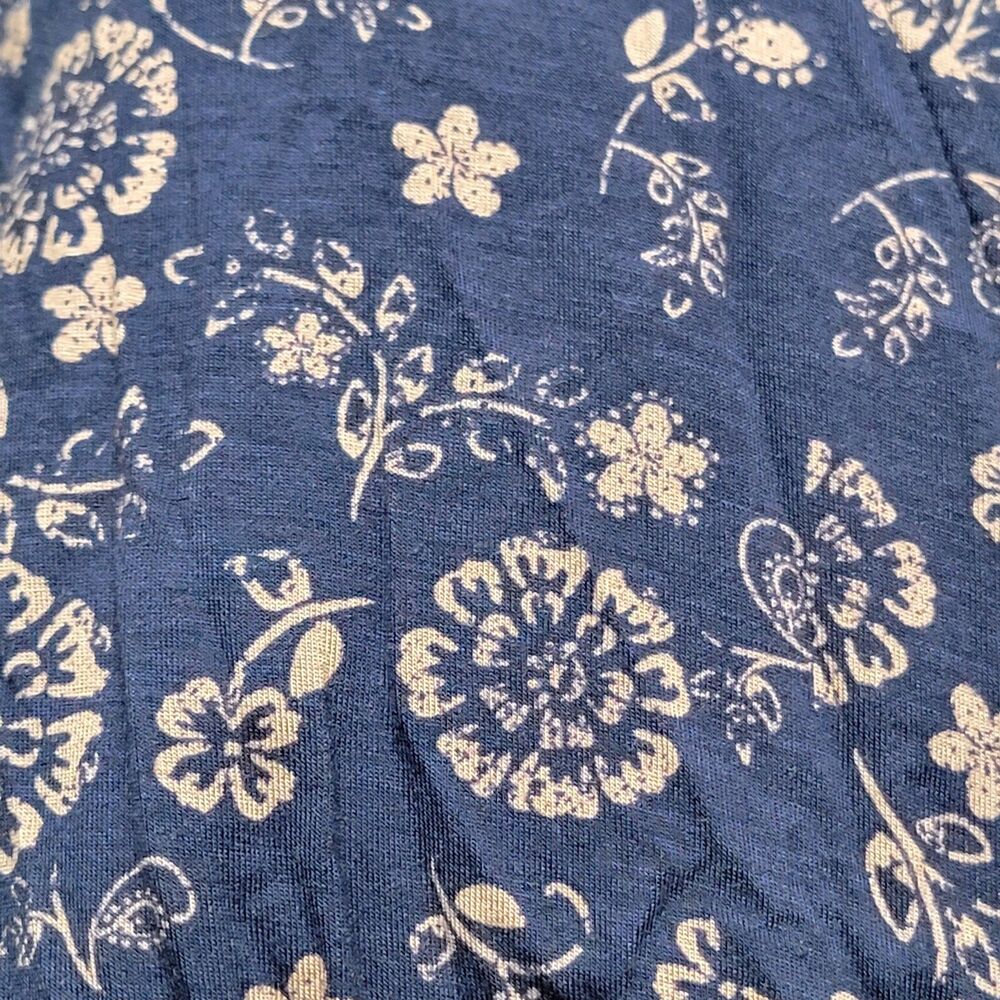 Papermoon Floral Dress Women's Small Blue Faux Wrap Prairie Flowy Preppy Cottage - Picture 4 of 7